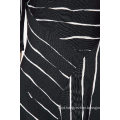 Black Stripe Hem Asymmetric Dress